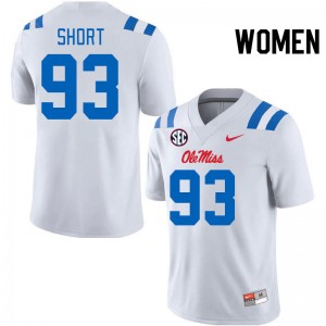 Women Carter Short White Ole Miss 2024 New College Football #93 Jersey 927821-521