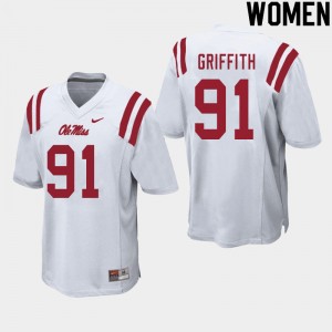 Women Casey Griffith White Ole Miss College Football #91 Jersey 706504-459