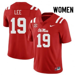 Women Cayden Lee Red Ole Miss College Football #19 Jersey 793277-913