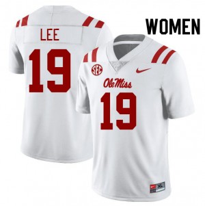 Women Cayden Lee White Ole Miss Rebels College Football #19 Jersey 629075-816