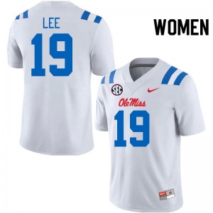 Women Cayden Lee White Ole Miss 2024 New College Football #19 Jersey 348298-446