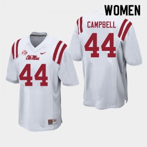 Women Chance Campbell White Ole Miss College Football #44 Jersey 426875-681