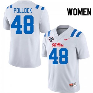 Women Charlie Pollock White Rebels 2024 New College Football #48 Jersey 901013-572