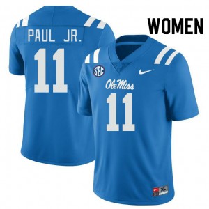 Women Chris Paul Jr. Powder Blue Ole Miss College Football #11 Jersey 903097-566