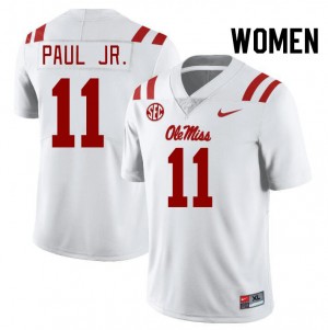 Women Chris Paul Jr. White Ole Miss College Football #11 Jersey 288680-623