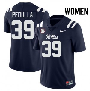 Women Ciaran Pedulla Navy University of Mississippi College Football #39 Jersey 724054-460