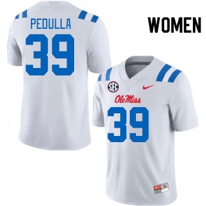 Women Ciaran Pedulla White University of Mississippi 2024 New College Football #39 Jersey 589027-321