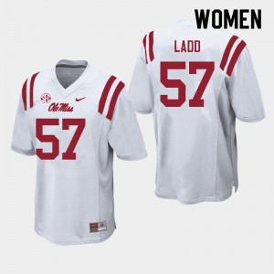 Women Clayton Ladd White Ole Miss Rebels College Football #57 Jersey 756304-274