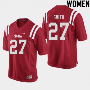 Women Dallas Smith Red Rebels College Football #27 Jersey 956529-519