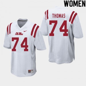Women Darius Thomas White Ole Miss College Football #74 Jersey 774375-515