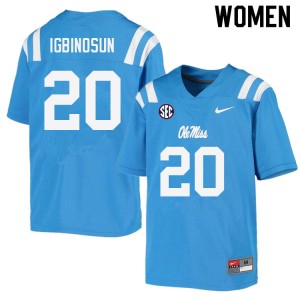 Women Davison Igbinosun Powder Blue Ole Miss College Football #20 Jersey 592140-568