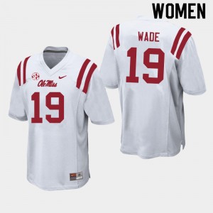 Women Dayton Wade White Ole Miss Rebels College Football #19 Jersey 354191-354