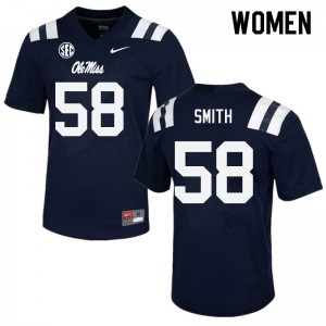 Women Demarcus Smith Navy Ole Miss College Football #58 Jersey 426289-833