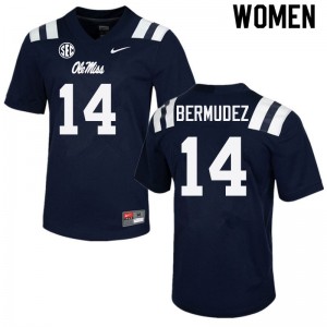 Women Derek Bermudez Navy University of Mississippi College Football #14 Jersey 796474-900