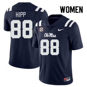 Women Dillon Hipp Navy Rebels College Football #88 Jersey 823140-783