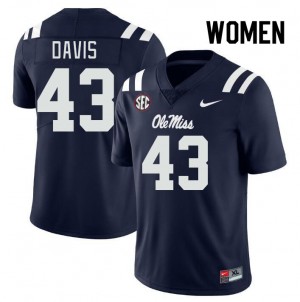 Women Dylan Davis Navy Rebels College Football #43 Jersey 569475-159