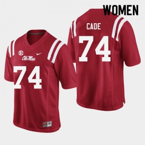 Women Erick Cade Red Rebels College Football #74 Jersey 330412-908