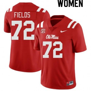 Women Ethan Fields Red Rebels College Football #72 Jersey 601012-912