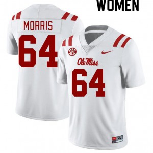 Women Ethan Morris White Ole Miss College Football #64 Jersey 712795-958