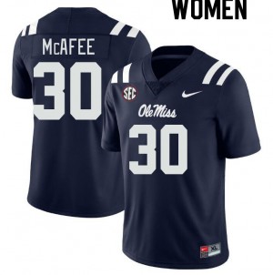Women Fred McAfee Navy Ole Miss Rebels College Football #30 Jersey 368978-610