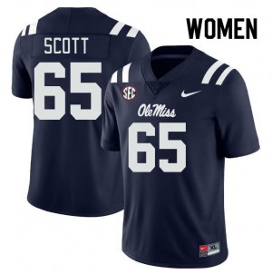 Women Gerquan Scott Navy University of Mississippi College Football #65 Jersey 666181-197