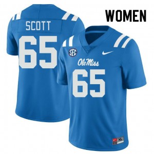 Women Gerquan Scott Powder Blue Ole Miss College Football #65 Jersey 802851-444