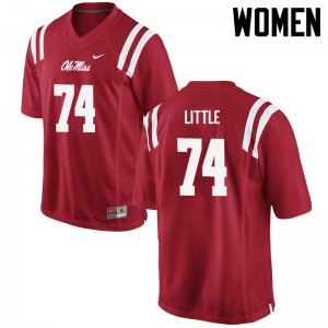 Women Greg Little Red Ole Miss College Football #74 Jersey 154273-349