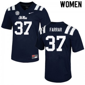 Women Hayden Farrar Navy Ole Miss Rebels College Football #37 Jersey 903521-792