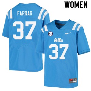 Women Hayden Farrar Powder Blue University of Mississippi College Football #37 Jersey 640489-689
