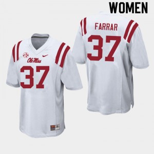 Women Hayden Farrar White University of Mississippi College Football #37 Jersey 820077-611
