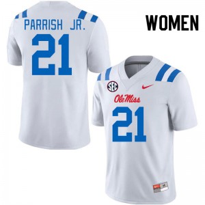 Women Henry Parrish Jr. White Rebels 2024 New College Football #21 Jersey 883273-764