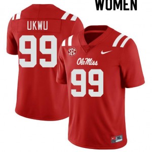 Women Isaac Ukwu Red Ole Miss College Football #99 Jersey 461983-663