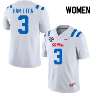 Women Isaiah Hamilton White Rebels 2024 New College Football #3 Jersey 427778-656