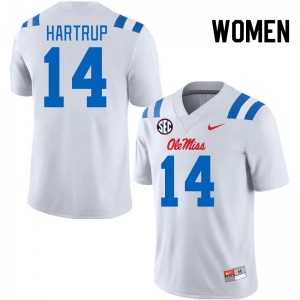 Women Izaiah Hartrup White Ole Miss Rebels 2024 New College Football #14 Jersey 179613-548