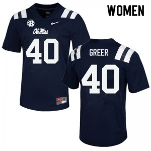 Women Jack Greer Navy Ole Miss Rebels College Football #40 Jersey 218563-351