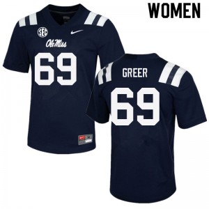 Women Jack Greer Navy Ole Miss College Football #69 Jersey 985595-907