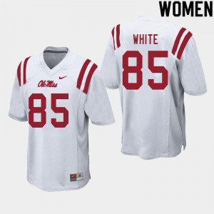 Women Jack White White Rebels College Football #85 Jersey 319942-893