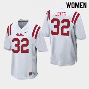 Women Jacquez Jones White Ole Miss College Football #32 Jersey 684442-119
