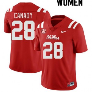 Women Jadon Canady Red Ole Miss College Football #28 Jersey 766317-932