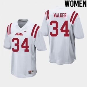 Women Jakwaize Walker White Ole Miss College Football #34 Jersey 491842-956
