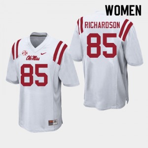 Women Jamar Richardson White University of Mississippi College Football #85 Jersey 734863-285