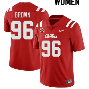 Women Jamarious Brown Red Rebels College Football #96 Jersey 123339-225