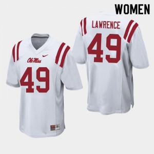 Women Jared Lawrence White Ole Miss College Football #49 Jersey 979445-673