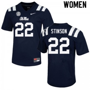 Women Jarell Stinson Navy Ole Miss College Football #22 Jersey 600811-129