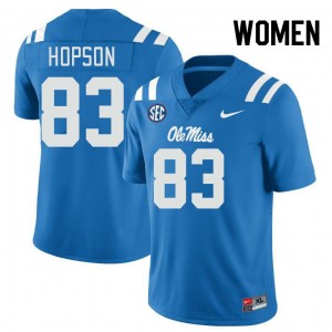 Women Jarnorris Hopson Powder Blue University of Mississippi College Football #83 Jersey 738281-672