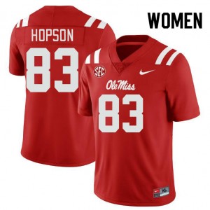 Women Jarnorris Hopson Red Ole Miss College Football #83 Jersey 184915-702