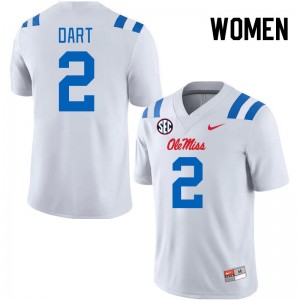 Women Jaxson Dart White Rebels 2024 New College Football #2 Jersey 860353-666