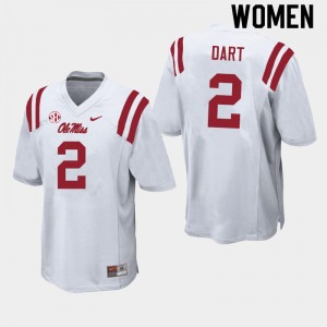 Women Jaxson Dart White University of Mississippi College Football #2 Jersey 921386-797