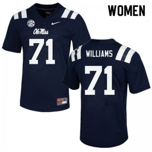 Women Jayden Williams Navy Ole Miss College Football #71 Jersey 453726-340