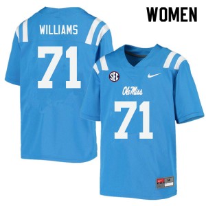 Women Jayden Williams Powder Blue Ole Miss Rebels College Football #71 Jersey 998722-281